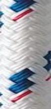 19" of 3/16" New England Ropes Sta-Set Double Braid Polyester Rope with Whipping/Whipping - White with Blue Fleck
