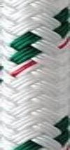 19" of 3/16" New England Ropes Sta-Set Double Braid Polyester Rope with Whipping/Whipping - White with Blue Fleck