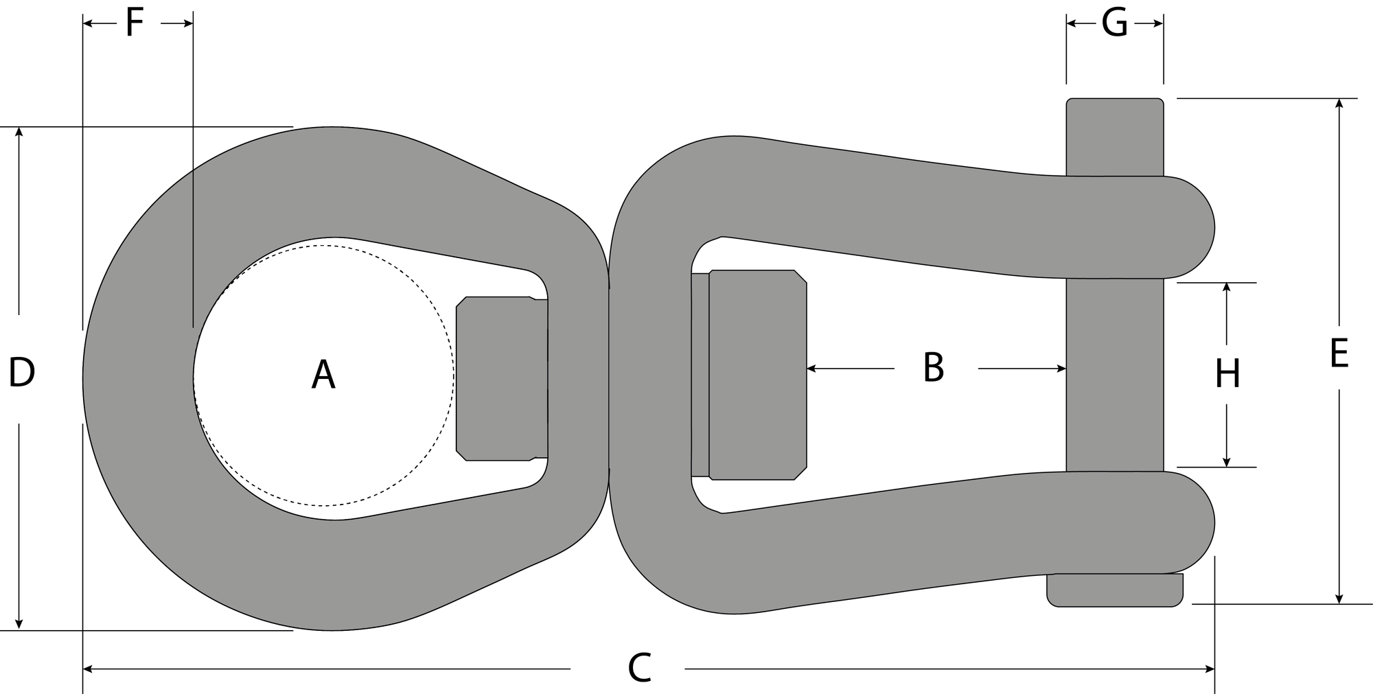 Tylaska 4 3/4"  T20 Standard/Clevis Bail Swivel