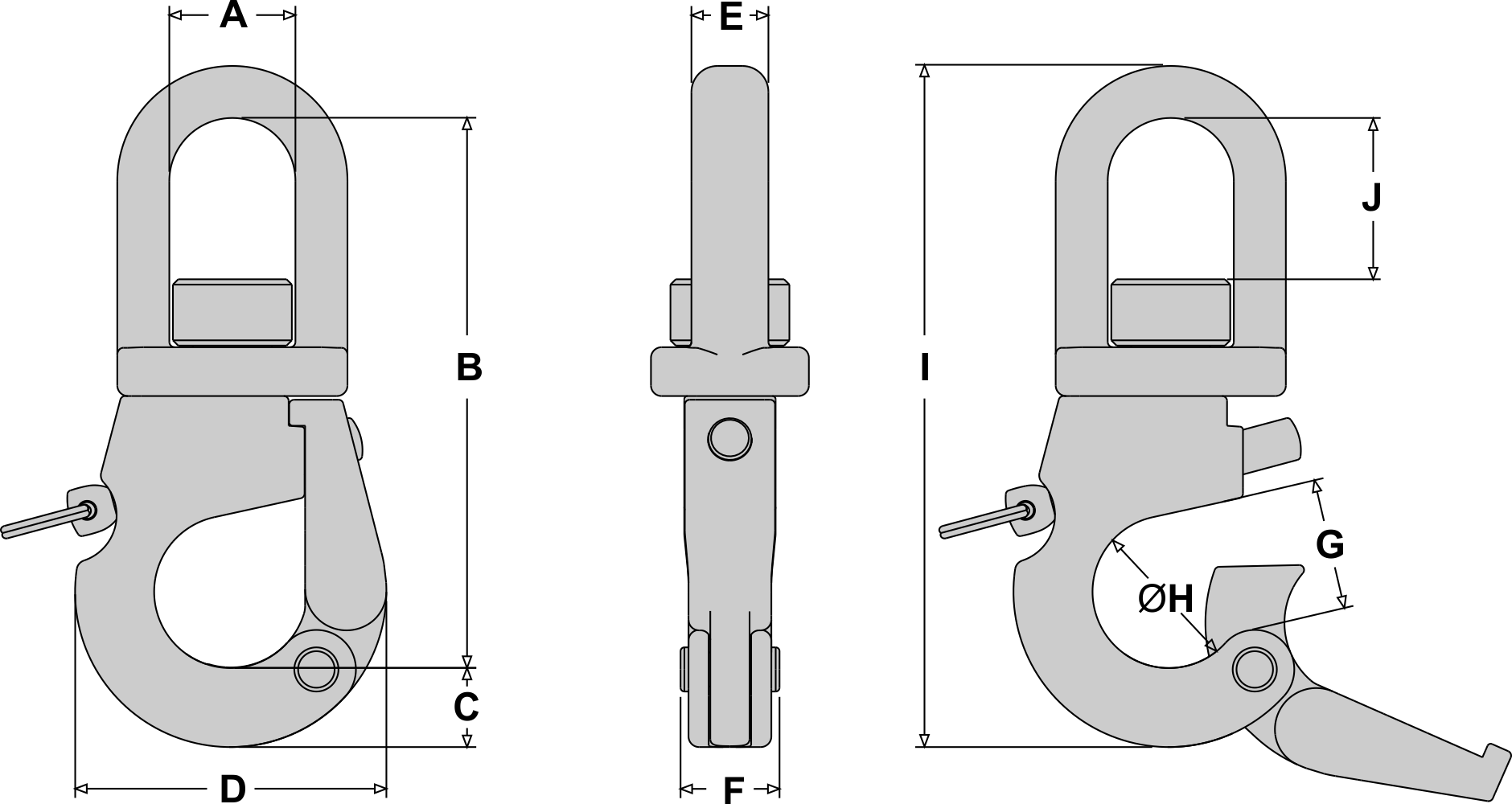 Tylaska SS40 Plunger Style Snap Shackle with Standard Bail